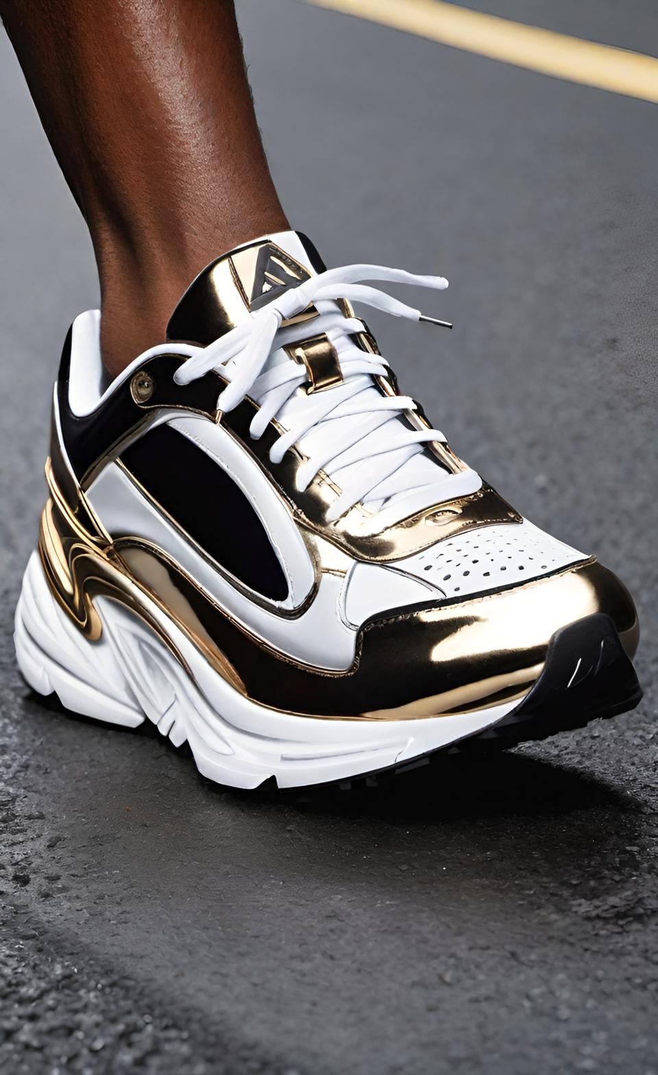 ZK Fashion LTD "Cosmic Gold" Space Sneakers