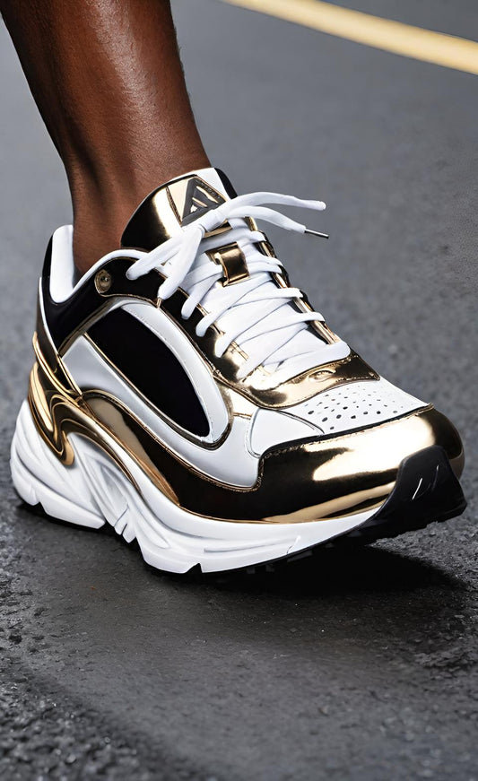 ZK Fashion LTD "Cosmic Gold" Space Sneakers