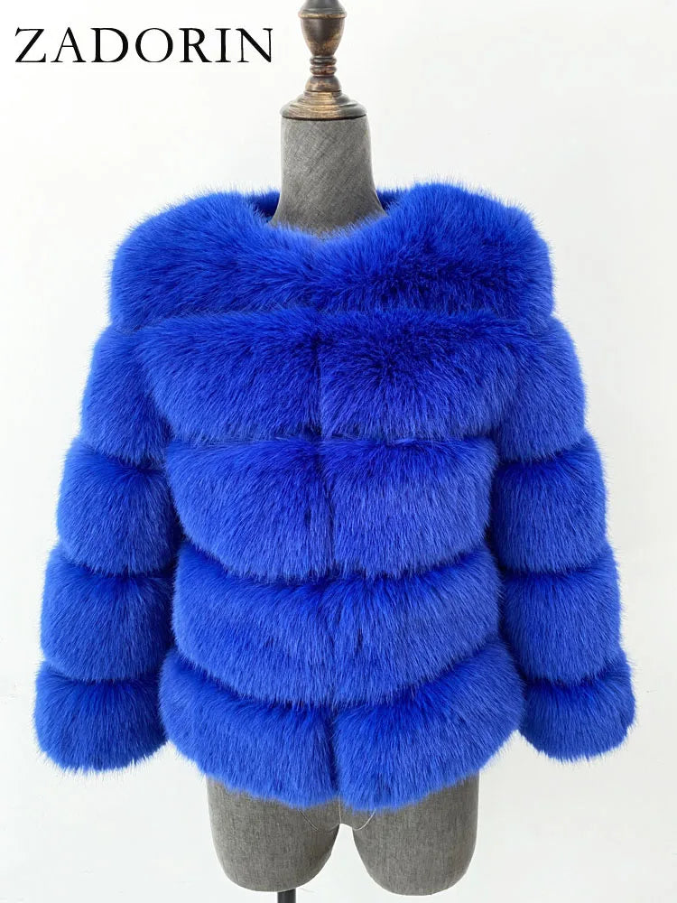 Elegant Fluffy Faux Fur Jacket Top Short Fur Coats Woman Clothing