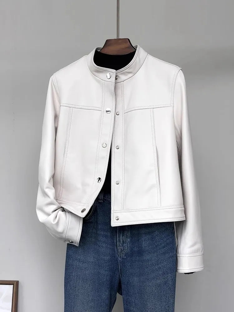 Women Stand Collar Long Sleeve Elegant Chic Luxury Designer Clothing