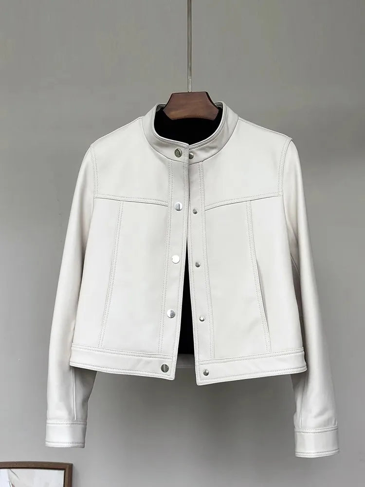Women Stand Collar Long Sleeve Elegant Chic Luxury Designer Clothing