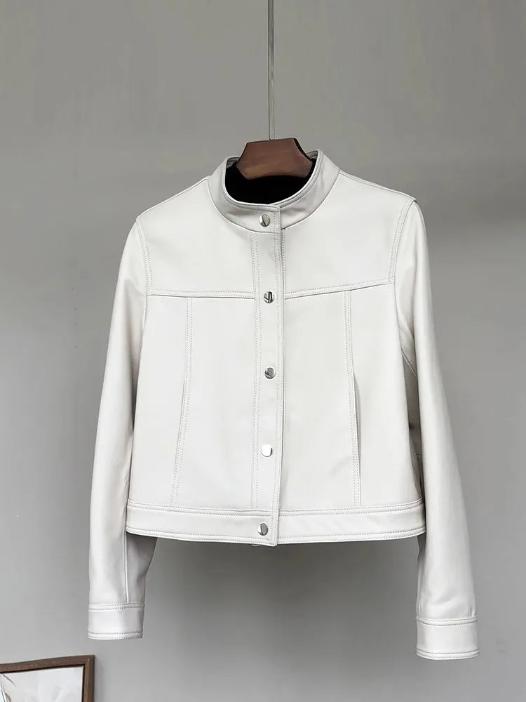 Women Stand Collar Long Sleeve Elegant Chic Luxury Designer Clothing