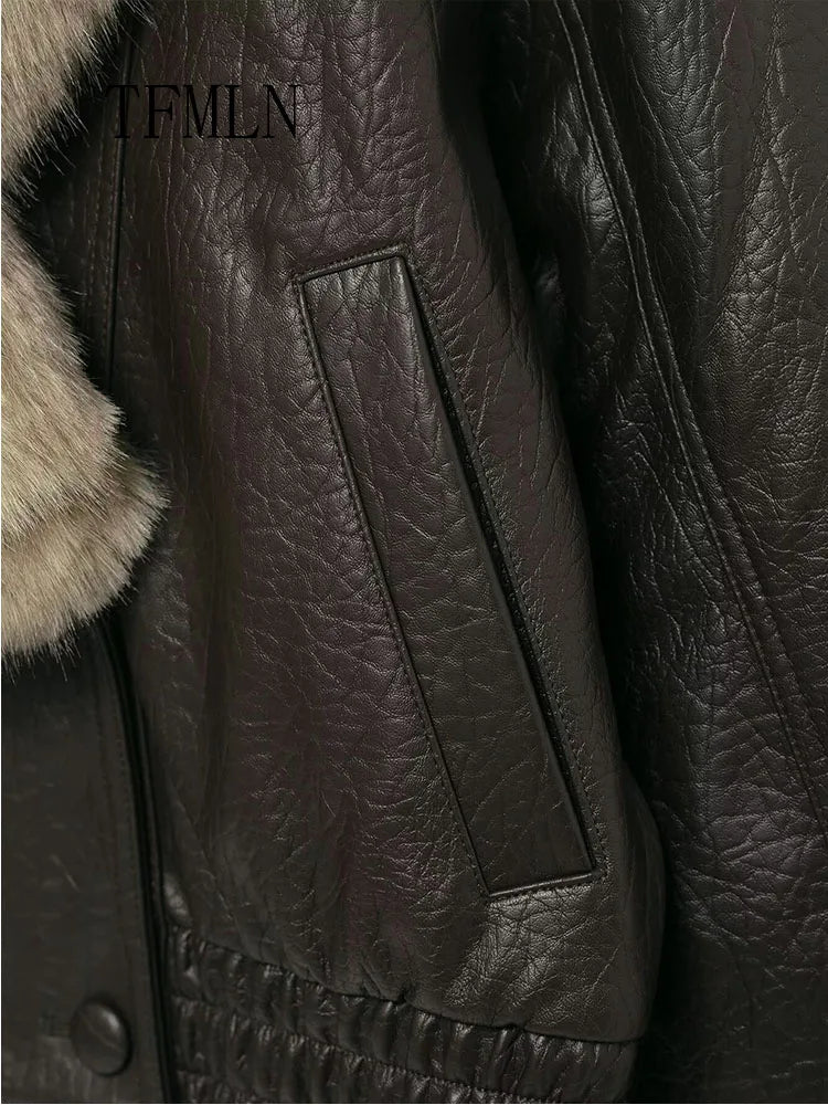 Retro Women Loose Faux Leather Jacket 2025