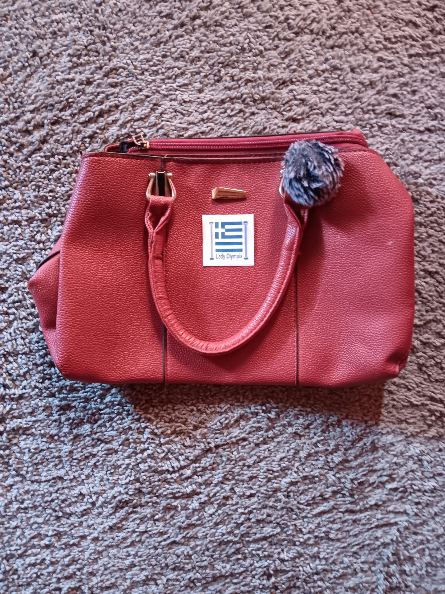 Lady Olympia Brand! Red Purse Bag – Strong Texture Leather