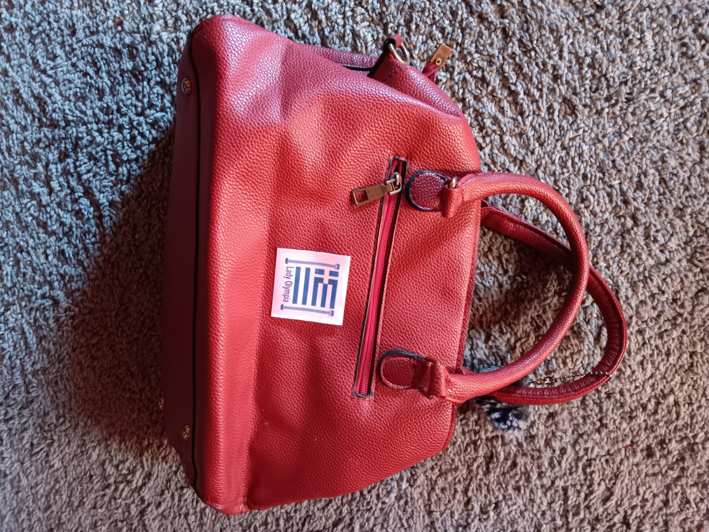 Lady Olympia Brand! Red Purse Bag – Strong Texture Leather