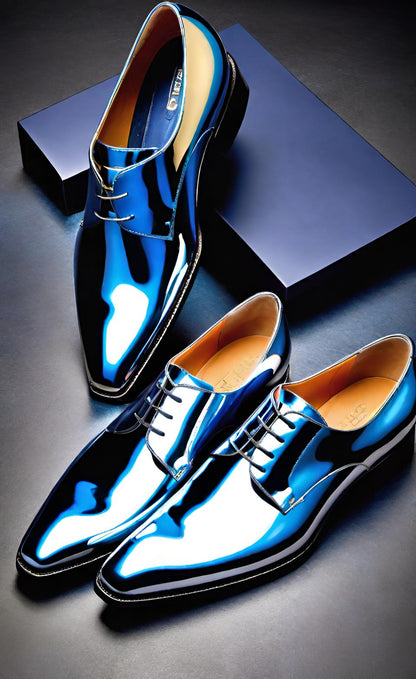 ZK Fashion LTD "Nebula Blue" Metallic Dress Shoes